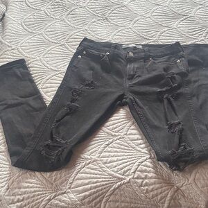Hollister Black Distressed Skinny Jeans